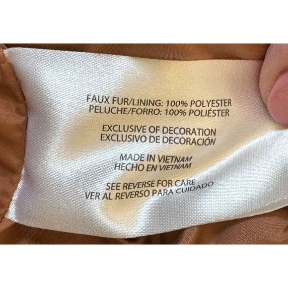 GAP Ladies Sherpa Jacket Brown X Large XL Button Closure Pockets Lined - Picture 9 of 14